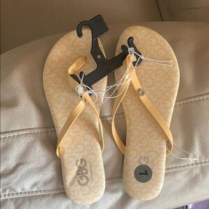 Yellow Flip Flops with Logo Design